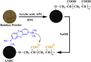 Efficient adsorption of methylene blue on carboxylate-rich hydrochar prepared by one-step hydrothermal carbonization of bamboo and acrylic acid with ammonium persulphate